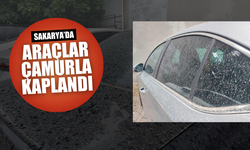 Sakarya’da araçlar çamurla kaplandı