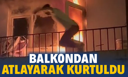 Daire alevlere teslim oldu: Balkondan atlayarak kurtuldu