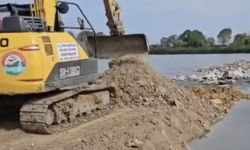 Edirne'de çeltik arazilerini korumak amacıyla nehre set çekildi