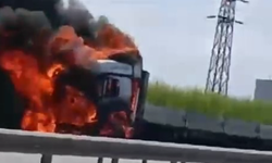 Tır alev topuna döndü