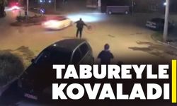 Drift çekeni tabureyle kovaladı