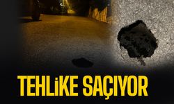 Serdivan'da yol çöktü