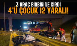 3 araç çarpıştı: 2'si ağır 12 yaralı!