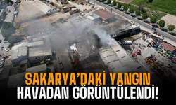 Traktör Bayisinin Deposundaki Yangın Havadan Görüntülendi