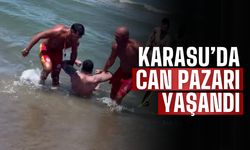 Karasu'da denize girenler boğulmaktan son anda kurtuldu!