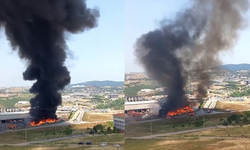 Gebze’de Çöp Ayrıştırma Tesisi Bahçesinde Yangın
