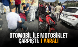 Otomobil ile Motosiklet Çarpıştı: Motokurye Yaralandı