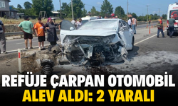 Karasu D-650'de Feci Kaza: Otomobil Alev Aldı, 2 Kişi Yaralandı