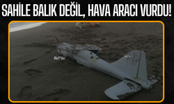 Sahile balık değil, hava aracı vurdu!