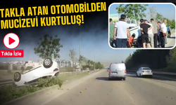 Takla Atan Otomobilden Mucizevi Kurtuluş: Karı-Koca Burnu Bile Kanamadan Kurtuldu