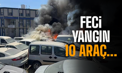 Gebze’de Sanayi Sitesinde Ot Yangını Yediemin Otoparkına Sıçradı