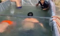 Kamyon Kasasından Havuz Yaptı, Mahalleli Serinledi!