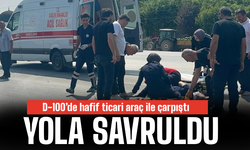 Çarpışmanın etkisiyle yola savruldu!