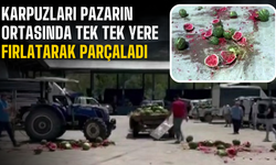 Bir Römork Dolusu Karpuzu Pazarın Ortasında Parçaladı