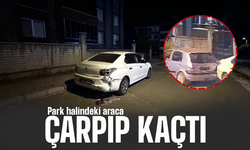 Park halindeki araca çarpıp kaçtı