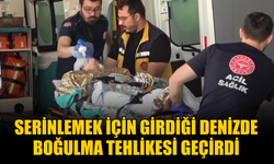 Serinlemek için girdiği denizde boğulma tehlikesi geçirdi