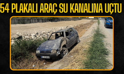 54 Plakalı araç su kanalına uçtu!