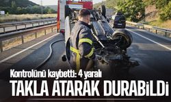 Kontrolü kaybetti takla atarak durabildi: 4 yaralı