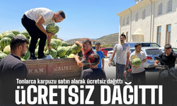 Tarladan karpuzu satın alarak ücretsiz dağıttı