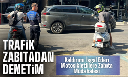 Kaldırımı İşgal Eden Motosikletlilere Zabıta Müdahalesi