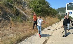 Geyve’de Orman Yangınına Müdahale Sürüyor: Başkan Uçak da Hortumu Eline Aldı