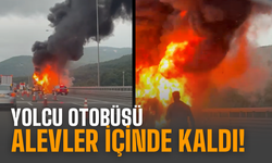 Sakarya yolunda otobüs yangını!