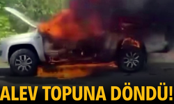Alev topuna dönen araç kullanılamaz hale geldi