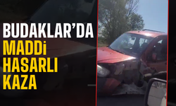 Budaklar'da maddi hasarlı kaza!