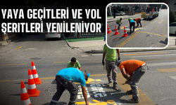 Büyükşehir, Yaya Geçitlerini ve Yol Şeritlerini Yeniliyor