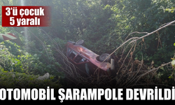 Otomobil şarampole devrildi: 3’ü çocuk, 5 yaralı