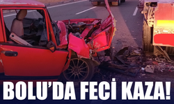 Yeniçağa’da Feci Kaza: Otomobil Tıra Çarptı, 1 Yaralı