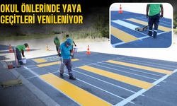 Okul Önlerinde Yaya Geçitleri Yenileniyor