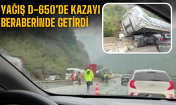 Yağış D-650’de kazayı beraberinde getirdi