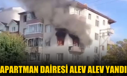 Apartman dairesi alev alev yandı