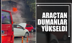 Aracından bir anda dumanlar yükseldi