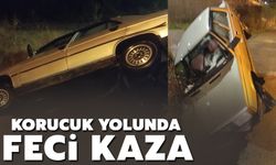 Korucuk’ta otomobil şarampole yuvarlandı