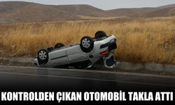 Kontrolden çıkan otomobil takla attı