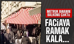 Balkon bir anda yola düştü!