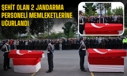 Sakarya'da şehit olan 2 jandarma personeli memleketlerine uğurlandı