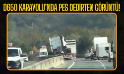 D650 Karayolu’nda Tehlikeli Anlar: Tır Taşıyan Çekici Trafiği Tehlikeye Attı