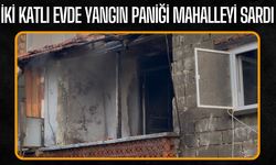 İki katlı evde yangın paniği mahalleyi sardı