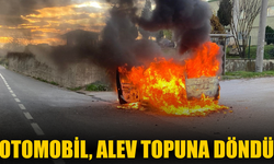 Otomobil, alev topuna döndü