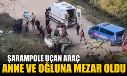 Şarampole uçan araç anne ve oğluna mezar oldu