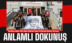 Serdivan Şehit Fethi Sekin İlkokulu’ndan El İzleriyle Atatürk Portresi