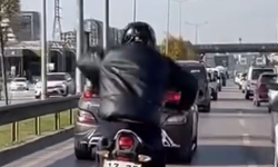 Bursa’da Sürücü Motosikletini Ata Biner Gibi Sürdü