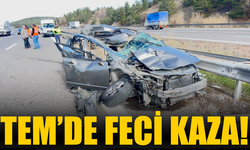 TEM’de otomobil kamyona çarptı!