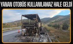 Yanan otobüs kullanılamaz hale geldi
