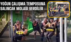 Yoğun çalışma temposuna salıncak molası verdiler