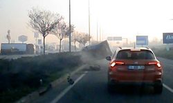 Makasa giren araç kazaya neden olmuş!