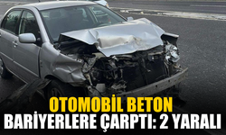 Otomobil beton bariyerlere çarptı: 2 yaralı